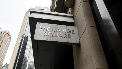 A file photo of the Exchange Square sign 