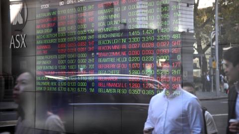 Indicator boards at the Australian Securities Exchange in Sydney