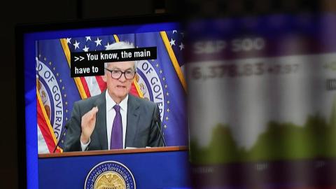 Photo of Jerome Powell on TV in July