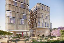 A render of the proposed $311 million expansion to Subiaco's St John of God Hospital. Image: Silver Thomas Hanley Architecture