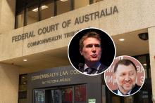 Christian Porter (left inset) represented Oleg Deripaska (right) in a federal court legal action.