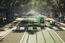 A transit-oriented development scenario, complemented by mid-tier transport.