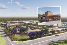 Renders of the proposed Woolworths supermarket in Pinjarra. Images: Hames Sharley via DPLH documents.