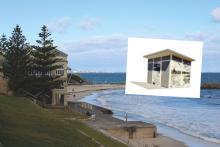 Inset: a render of the proposed public toilet along Cottesloe beach (background).