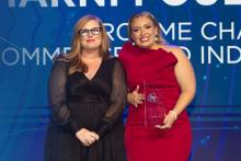 Sharni Foulkes (right) is chief executive of Broome Chamber of Commerce and Industry, and a winner of this year's 40under40 business awards. Photo: Matt Jelonek
