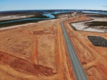 The causeway at Lumsden Point has been completed.
