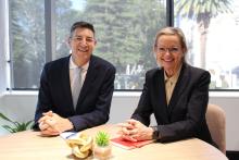 Basil Zempilas with federal Liberal leader Sussan Ley. Photo: Sam Jones