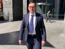 Patrick Keogh leaves the Supreme Court.