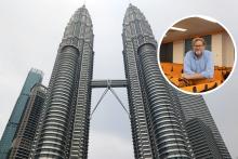 Inset: DUG co-founder and managing director Matthew Lamont. Main Pic: The Petronas Twin Towers, or KLCC, in Kuala Lumpur. Photo: Unsplashed.