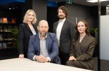 Elisha Newell, Jack McGinn and Isabel Vieira, with Sean Cowan (front).