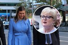 Brittany Higgins has dropped her appeal over costs against Linda Reynolds (inset).