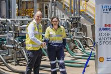 Viva Energy's Scott Wyatt and Robyn Smart. Photo: Viva Energy