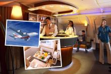 The upper-deck lounge was one of the A380’s game-changing features.