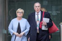 Linda Reynolds (left) and her lawyer Martin Bennett leaving the WA Supreme Court after the judgment. Photo: Michael O'Brien