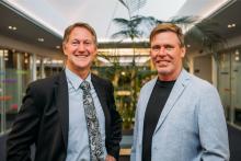 Paul Jowett (left) and Graham Hughes have achieved 12 years of growth at Docmosis.