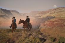 Trevor and Maitland Parker, and Wittenoom's asbestos tailings (composite image). Photos: Illuminate Films