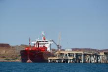 An ammonia vessel docked at the Port of Dampier. Photo: Tom Zaunmayr