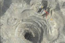  A birds-eye view of the North and South gold pits at Dateline Resources’ Colosseum project in California. Credit: File.