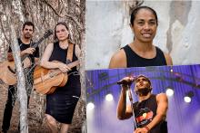 Bart and Naomi, left, Dalisa, top right, and Taj Pigram. Photos: Pigram Productions, Marrugeku, Ilbijerri