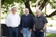 David Paull, Fergus Campbell and Michael Eidne from Yilgarn Iron. Photo: Tom Zaunmayr