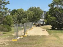 Fencing goes up around Perth Park development.