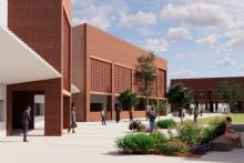 A render of the Al-Ameen College in Malaga. Image: TRCB via DAP document