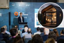 Joshua Wigley on stage at Indo Pacific Maritime Exhibition's pitch fest. Photo: Supplied.