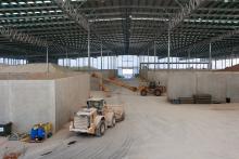 Inside the new fertiliser storage warehouse. Photo: Nutrien Ag Solutions