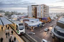A render of the project near Bayswater train station. Image: Rothelowman