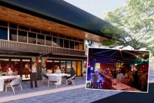 A tavern has been proposed at a Northbridge site formerly known as The Bakery (inset). Image: DLGIRS