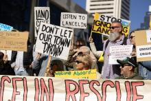 Protestors from Lancelin drove to Perth in July. Photo: Tom Zaunmayr
