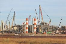 The Project Ceres urea plant taking shape on the Burrup. Photo: Tom Zaunmayr