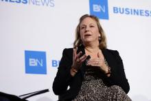 Former Infrastructure WA chair Nicole Lockwood speaking during a panel discussion. Photo: John Koh.