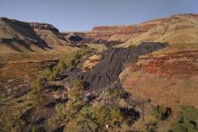 Asbestos tailings at Wittenoom. Photo: BNTAC
