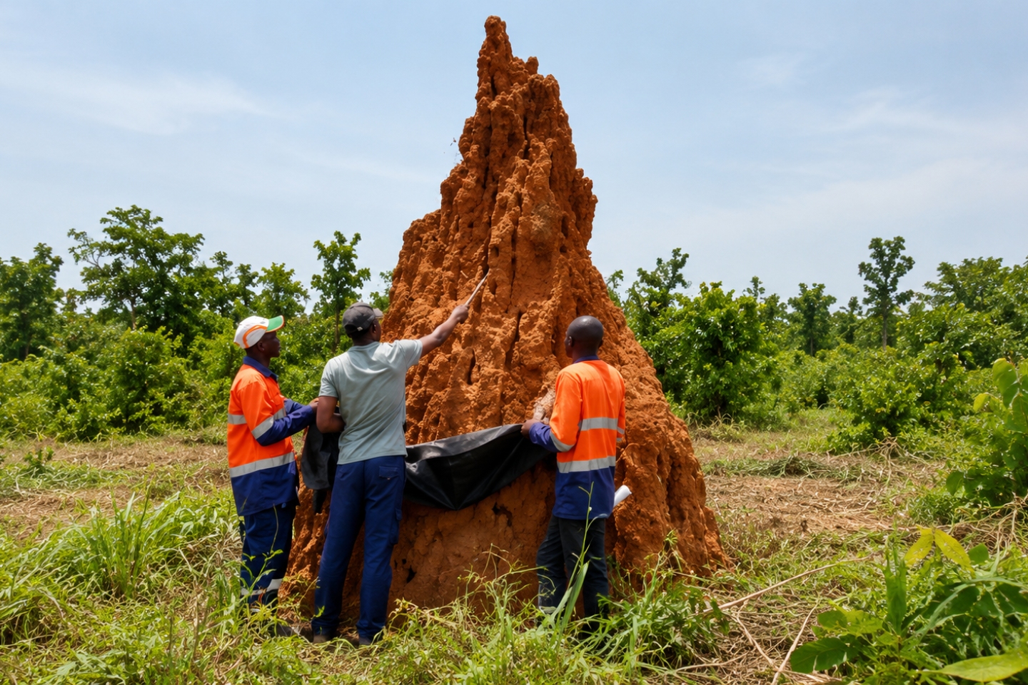 MetalsGrove Mining sampling of termite mound at Vavoua permit BNBWA