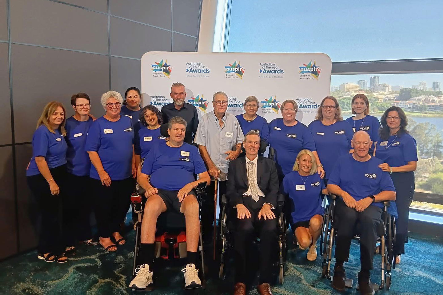 Neale Daniher with the some of the Perth MNDAWA 