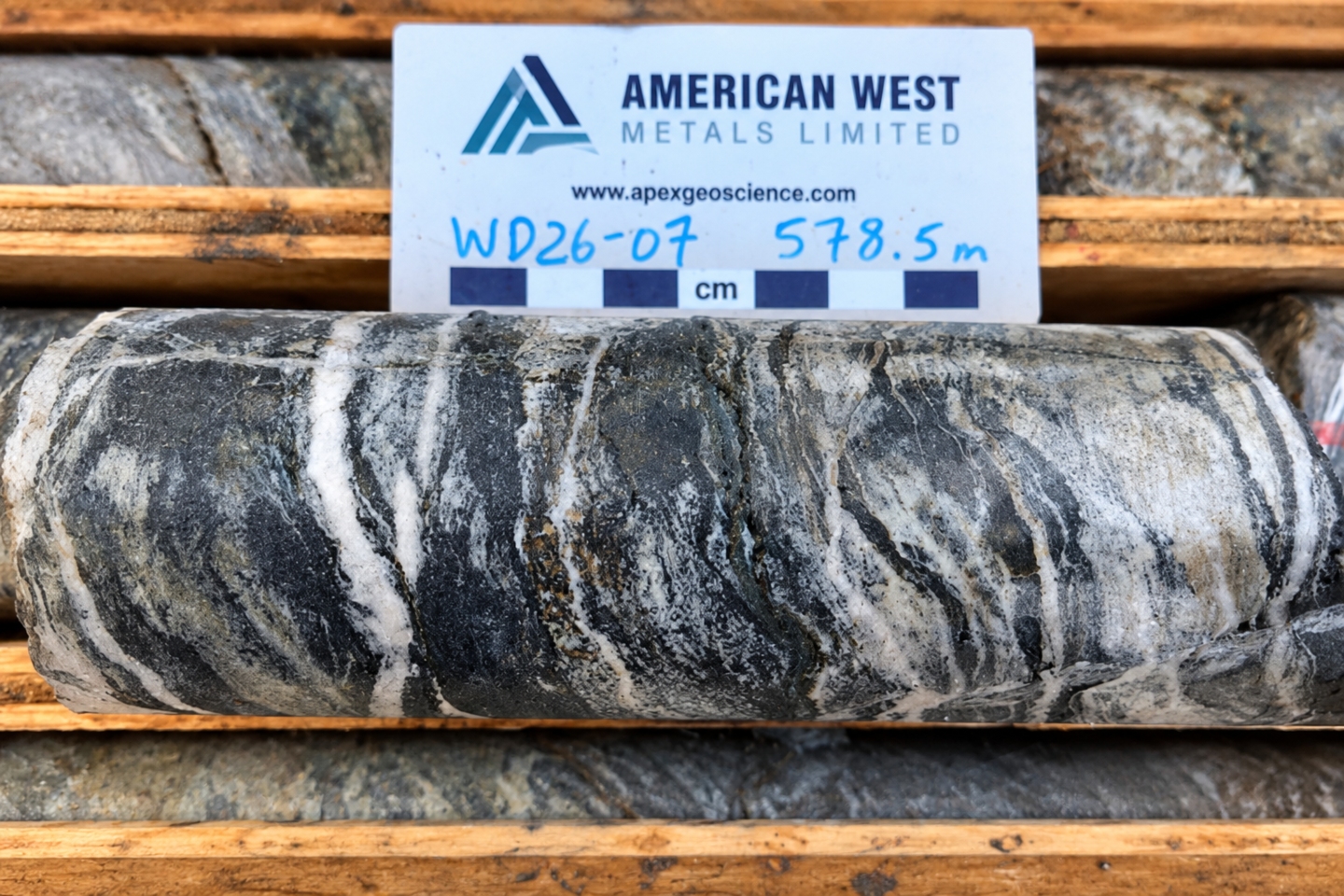 American West Metals visual magnetite sphalerite chalcocite NQ core West Desert Utah BNBWA