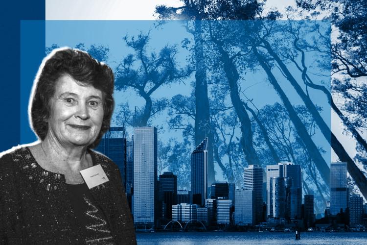 Angela Bennett in a graphic