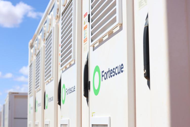 A Fortescue battery bank in the Pilbara. Photo: Tom Zaunmayr