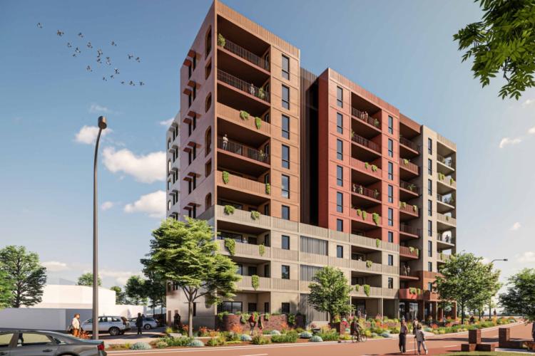 A render of the Bassendean social and affordable apartment development. Image: Plus Studio via SPC documents