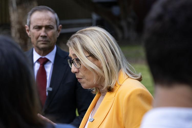 Rita Saffioti scolds the Productivity Commission as Roger Cook watches on. Photo: Tom Zaunmayr