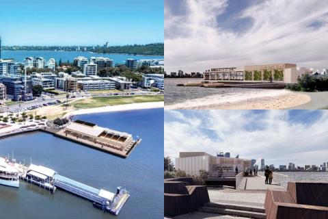 Renders of the redesigned restaurant, to be named South Perth Wharf. Images: DBCA documents