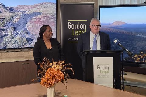 Johnell Parker and Peter Gordon launch the Wittenoom legal action.