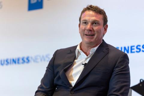 Paul Blackburne speaking at the 2026 Leaders Summit. Photo: Matt Jelonek