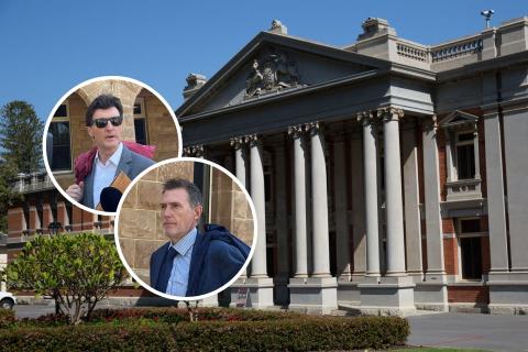 Barristers Anthony Eyers (top inset) and Christian Porter are representing the men linked to Sterling First.