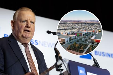 Main pic: Nigel Satterley. Photo: Matt Jelonek. Inset pic: An architect's impression of the Jandakot retail development. Photo: Emergen.
