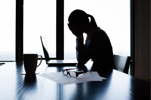 Woman stressed at work