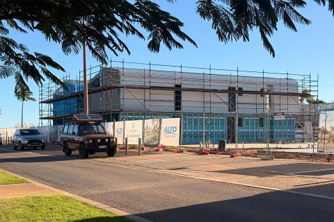 Construction at The Pier, Carnarvon site in August.