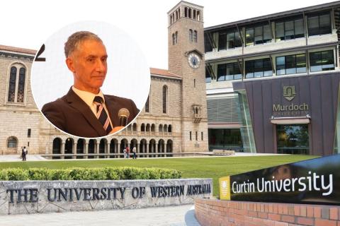 Tony Buti (inset) announced the state government would be developing a business case over a potential university merger.