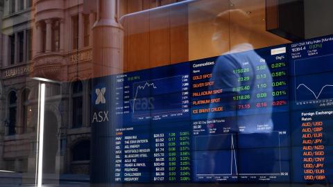 A digital board at the ASX (file image)